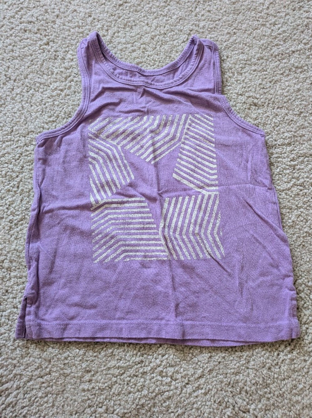 GAP Lavender Girls' Graphic Tank Top with Silver Star Design